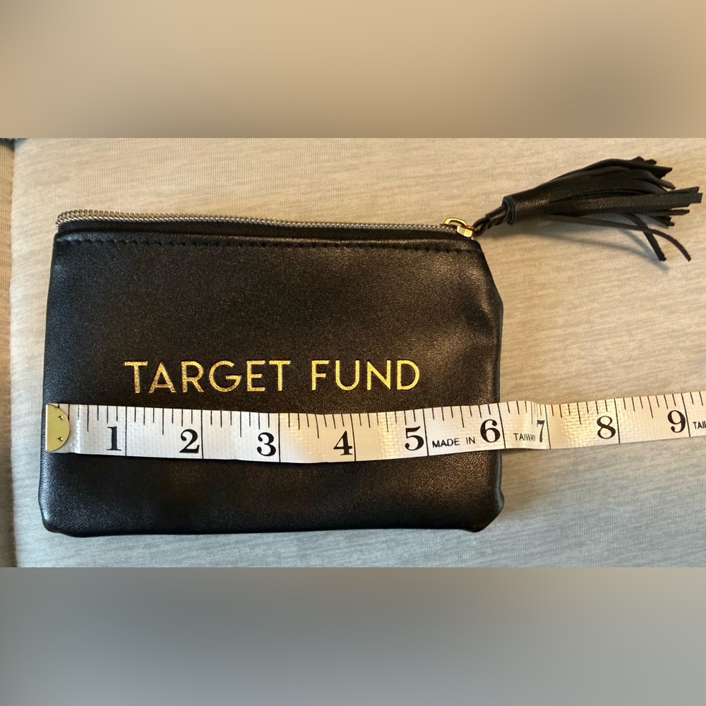 Black Coin Pouch with Gold Text “Target Fund” - Picture 6 of 7